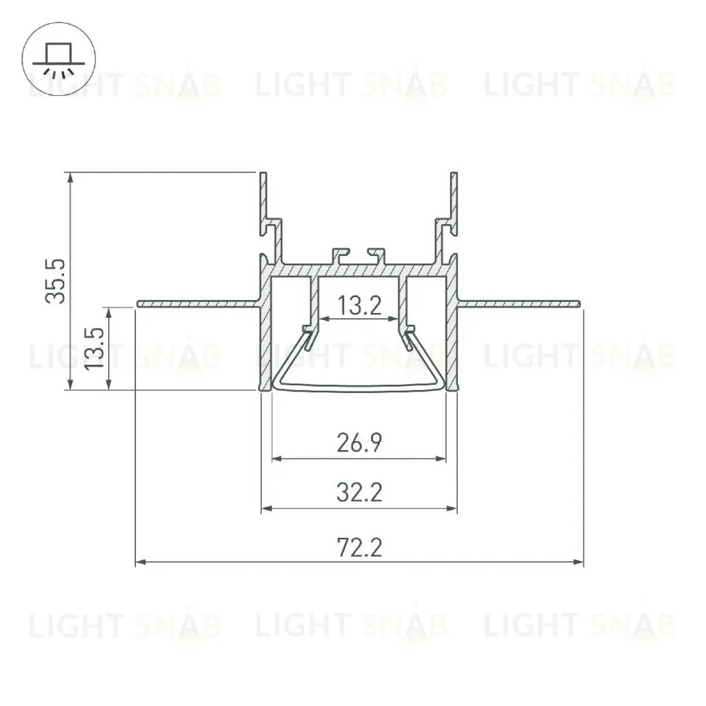 Алюминиевый профиль Arlight FOLED-CEIL-CENTER-3000 044853 044853