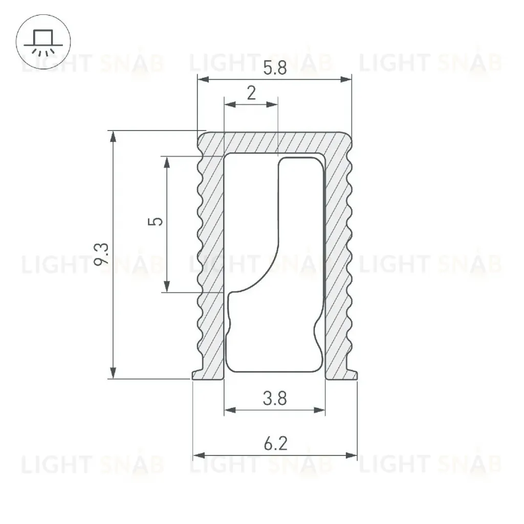 Алюминиевый профиль Arlight SL-MINI-6-H9-2000 ANOD BLACK 044082 044082