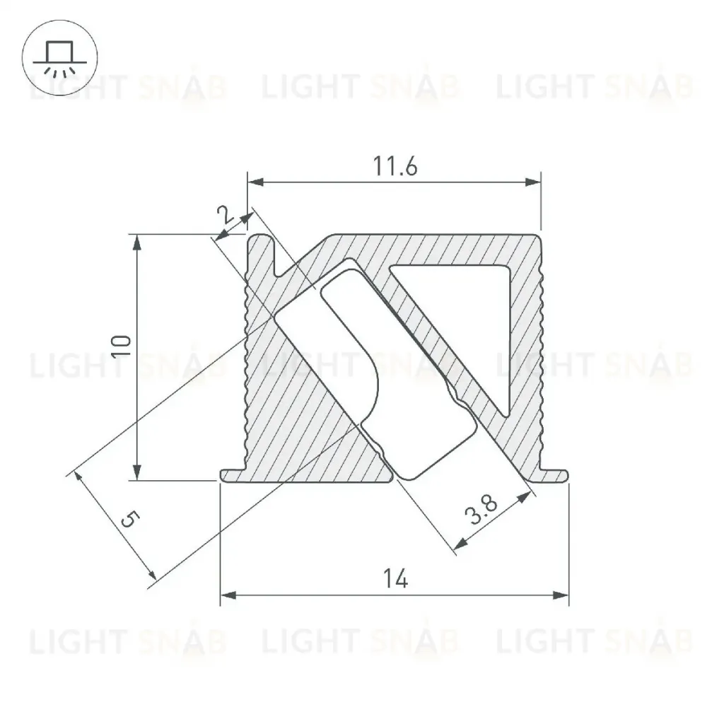 Алюминиевый профиль Arlight SL-BEVEL-H10-F14-2000 ANOD BLACK 044084 044084