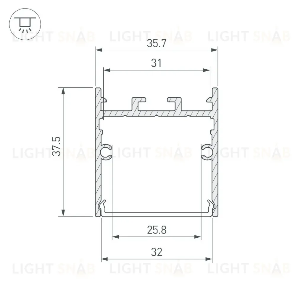 Алюминиевый профиль Arlight SL-LINE-3638-LW-3000 WHITE 043975 043975