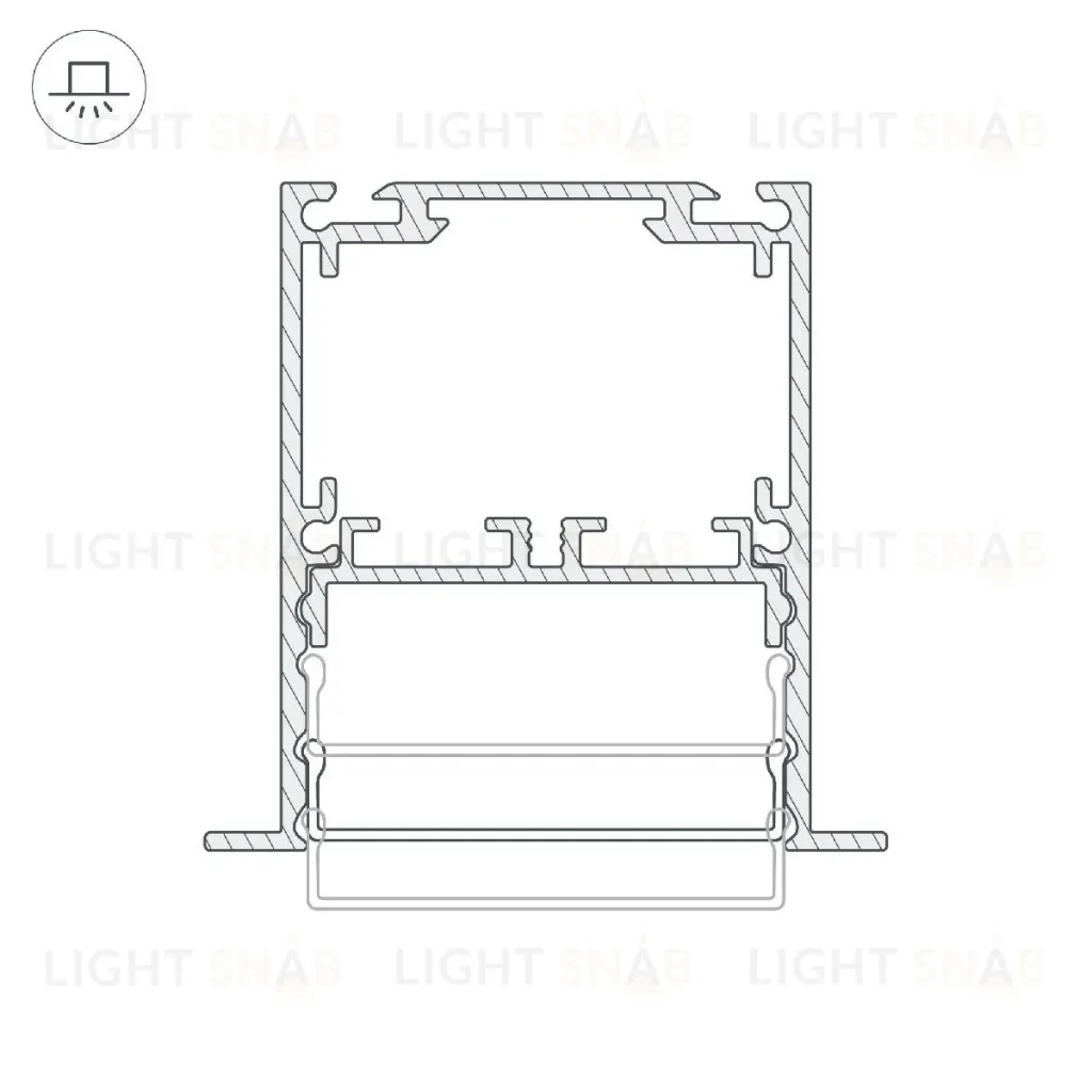 Алюминиевый профиль Arlight SL-LINIA52-3L-F-2000 ANOD BLACK 044685 044685