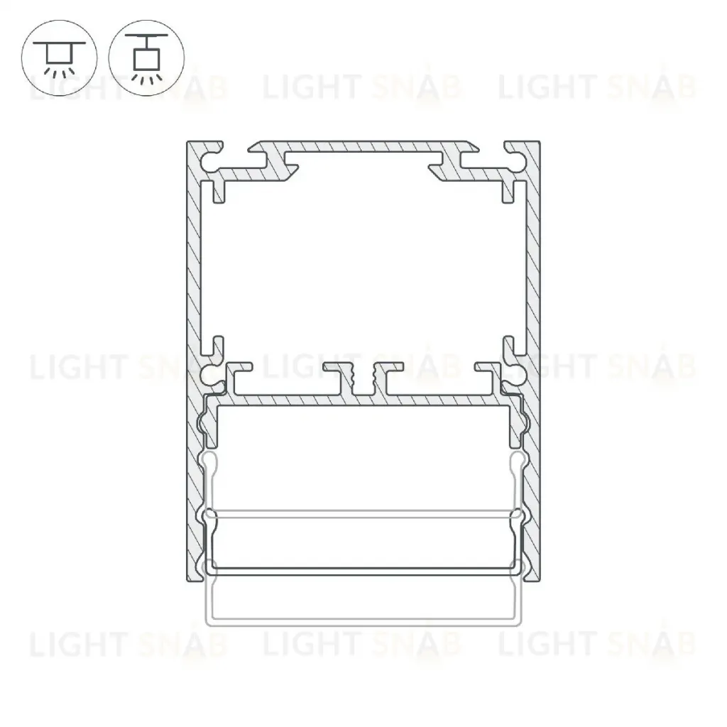 Алюминиевый профиль Arlight SL-LINE-4050-3L-2000 ANOD BLACK 044670 044670