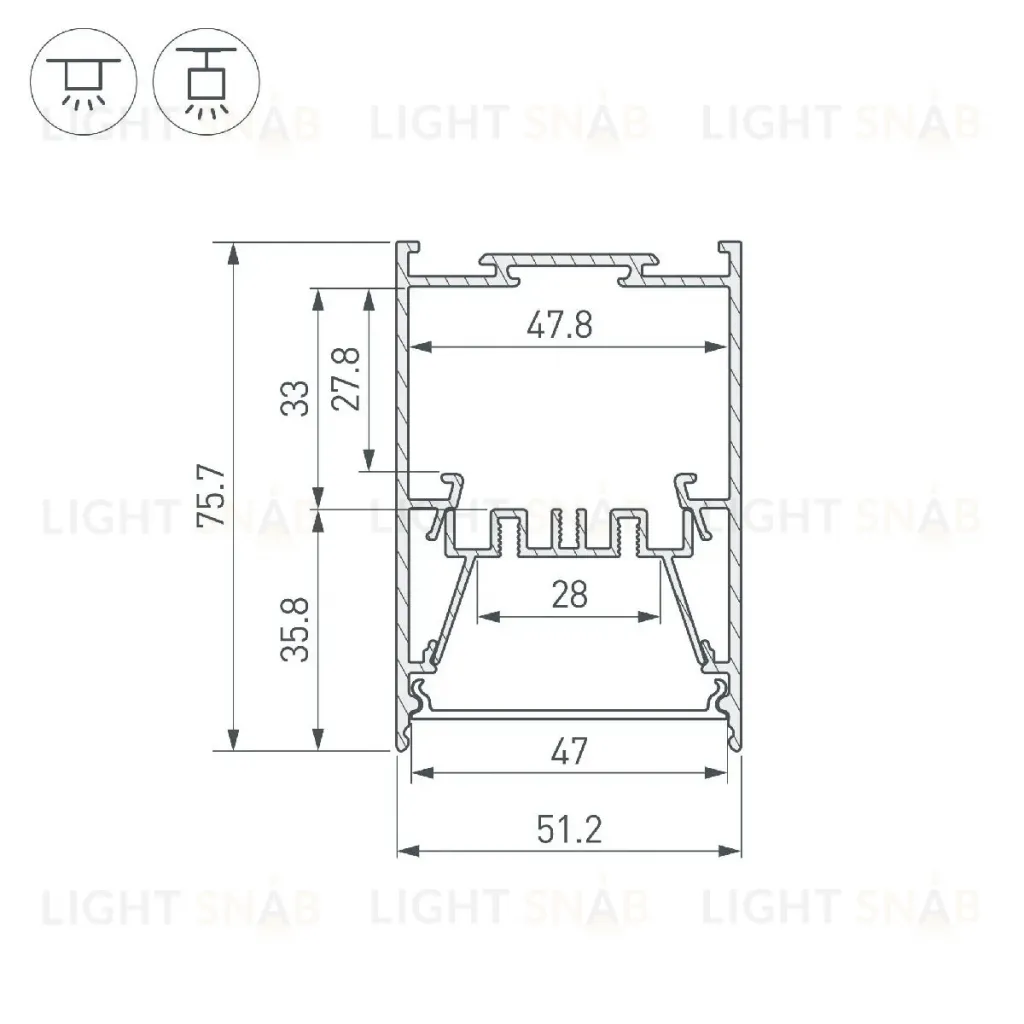 Алюминиевый профиль Arlight LINE-5075-HONEYCOMB-2000 BLACK 044874 044874