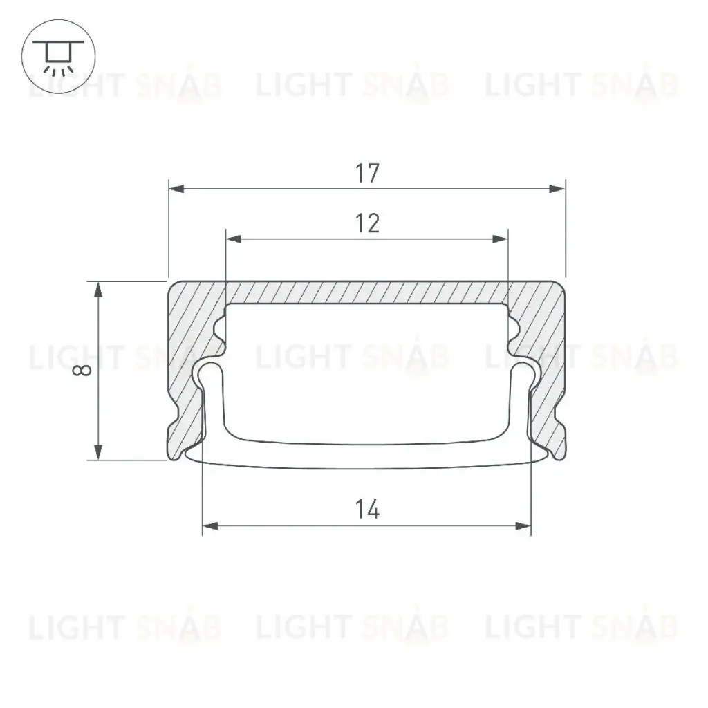 Алюминиевый профиль Arlight LINE-1708-2000 WHITE 044234 044234