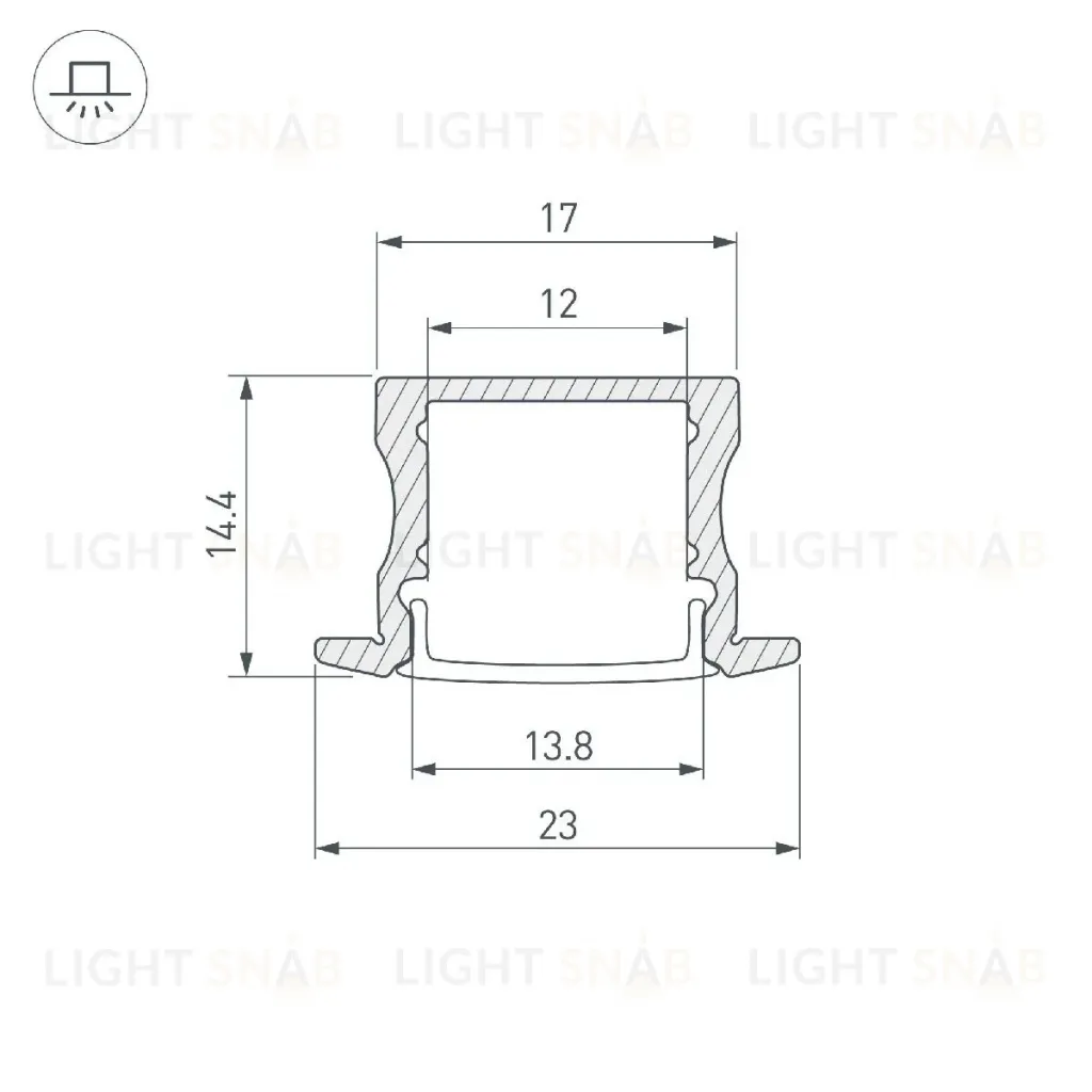 Алюминиевый профиль Arlight LINE-2315-F-2000 ANOD 044268 044268