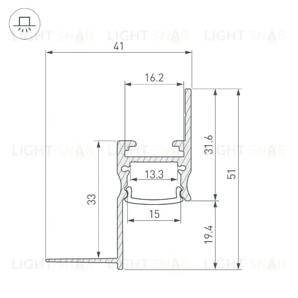 Алюминиевый профиль Arlight ARH-СEIL-S14-SHADOW-3000 WHITE 045554 045554
