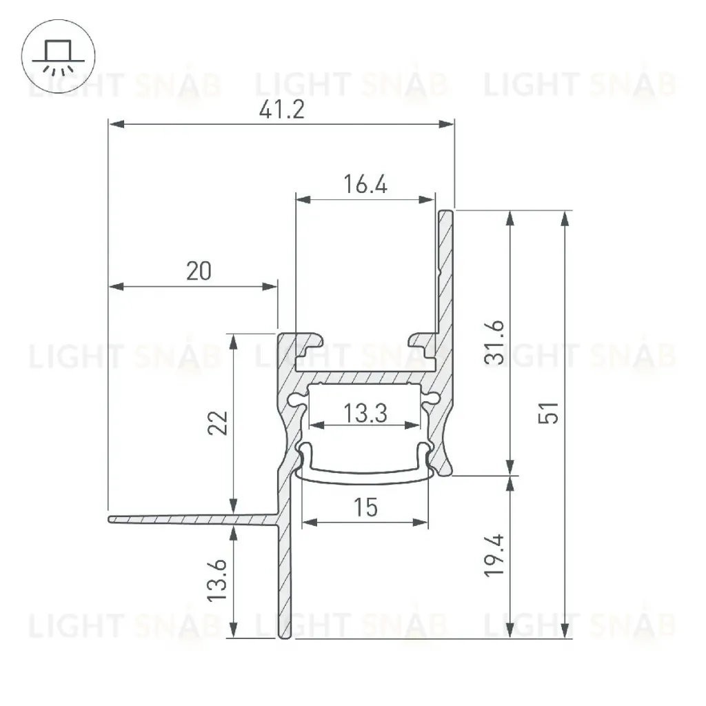 Алюминиевый профиль Arlight СEIL-S14-SHADOW-T-3000 BLACK 045555 045555