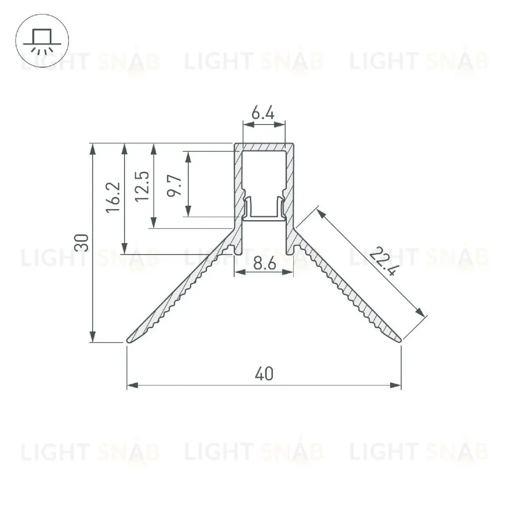 Алюминиевый профиль Arlight DECORE-S6-INT-COMFORT-2000 ANOD внутренний 043161 043161