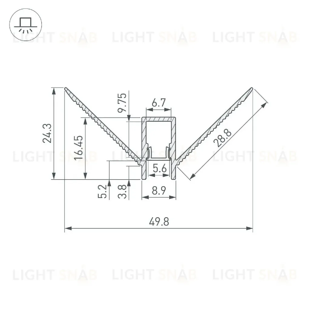 Алюминиевый профиль Arlight DECORE-S6-EXT-COMFORT-2000 ANOD внешний 043162 043162