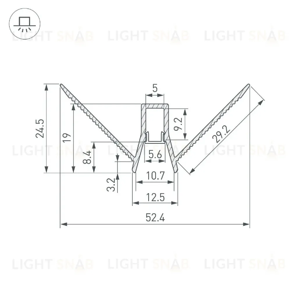 Алюминиевый профиль Arlight DECORE-S6-EXT-V-COMFORT-2000 ANOD внешний 043163 043163
