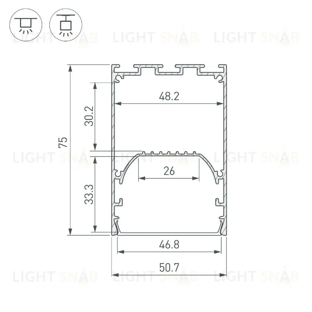 Алюминиевый профиль Arlight LINE-S-5075-2500 WHITE 041851 041851