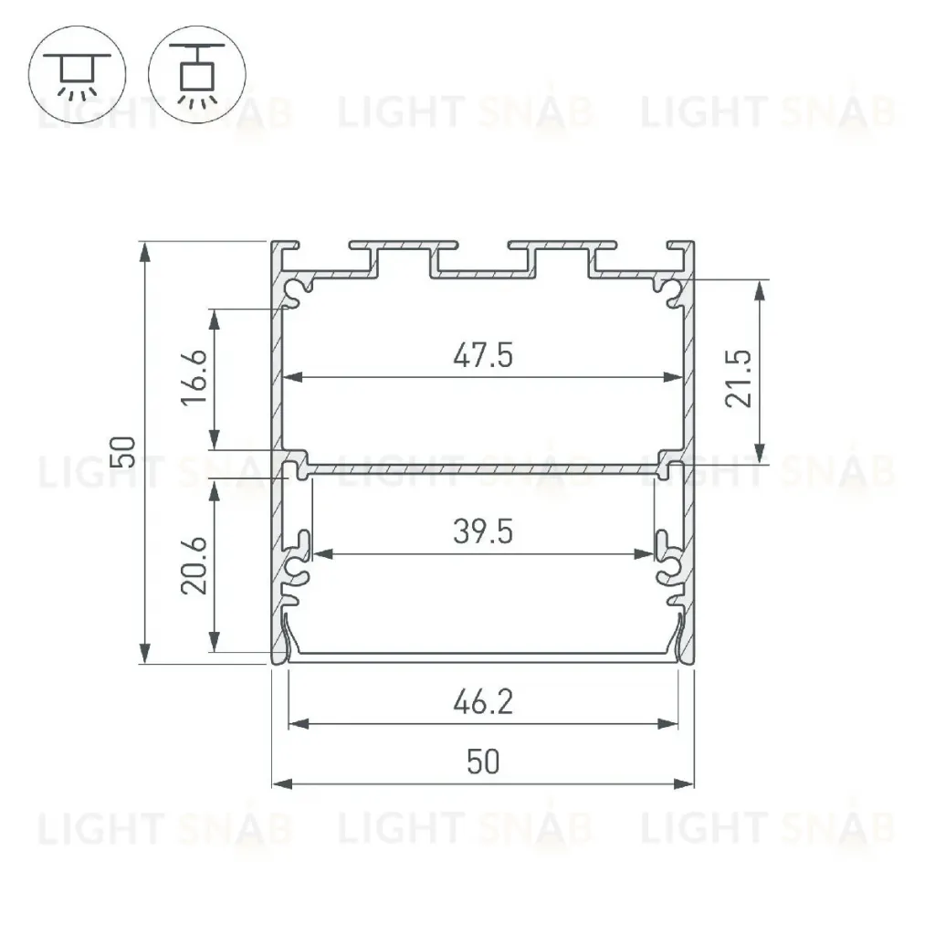 Алюминиевый профиль Arlight LINE-S-5050-2000 ANOD 041644 041644