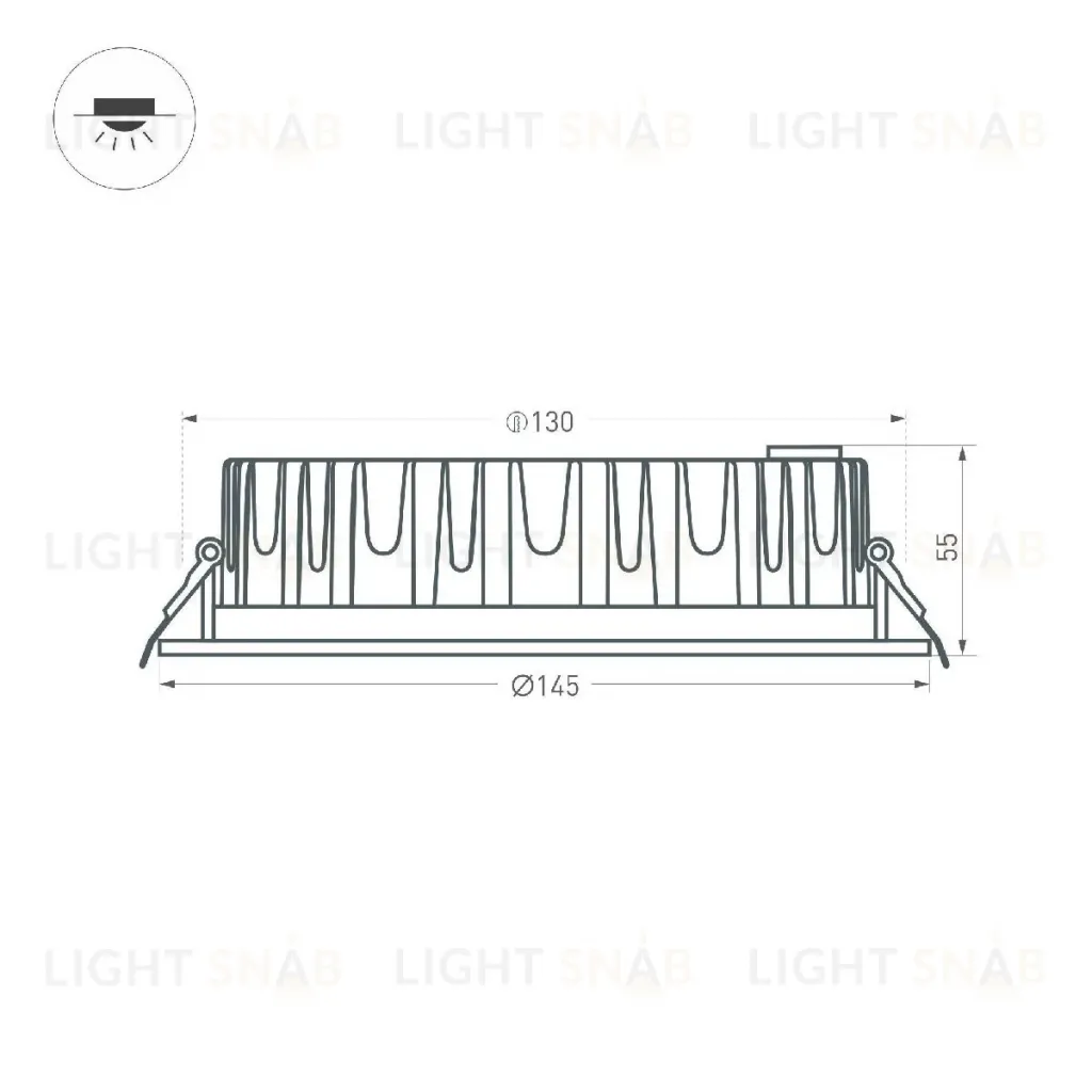 Встраиваемый светильник Arlight MS-MIST-BUILT-R145-15W Warm3000 (WH, 110 deg, 230V) 041613 041613