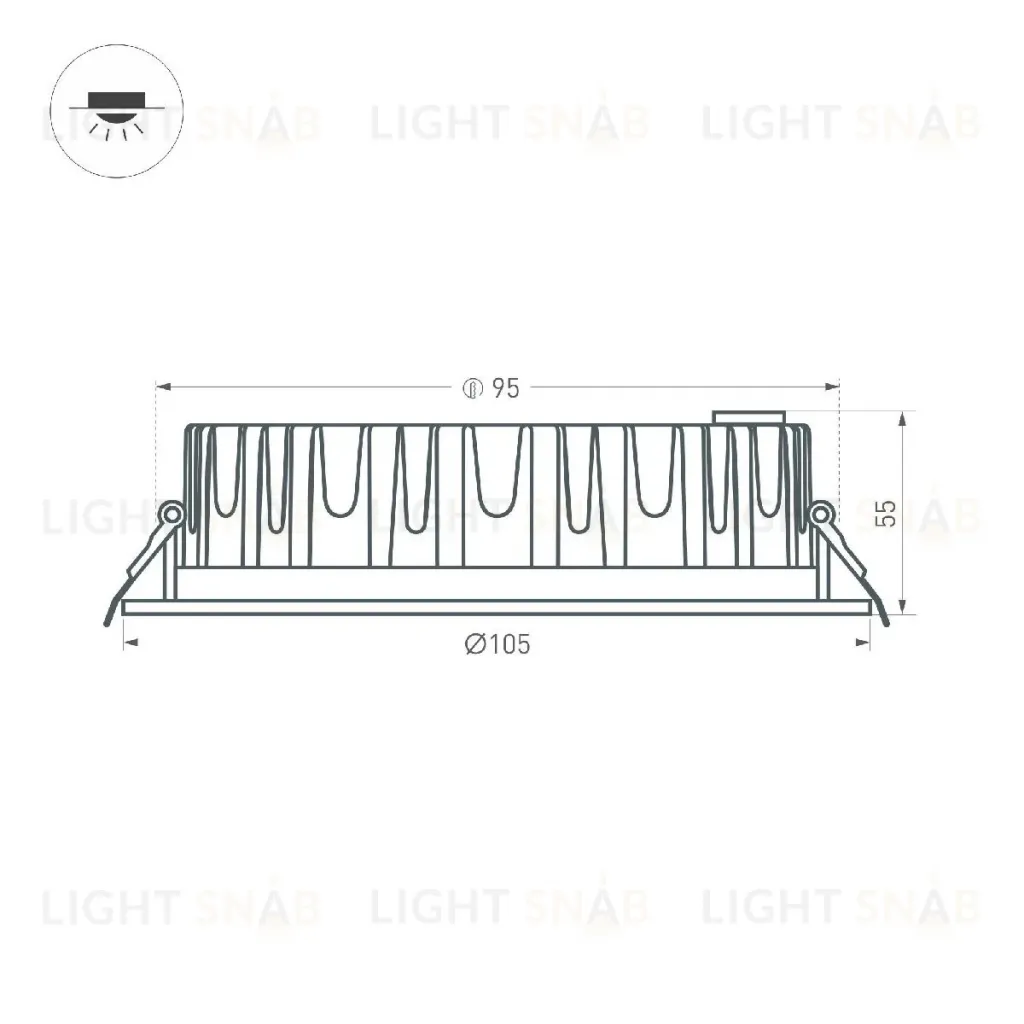 Встраиваемый светильник Arlight MS-MIST-BUILT-R105-9W Warm3000 (WH, 110 deg, 230V) 041614 041614