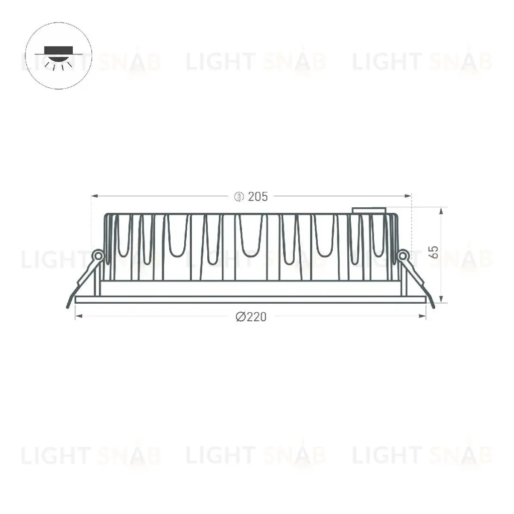 Встраиваемый светильник Arlight MS-MIST-BUILT-R220-30W Warm3000 (WH, 110 deg, 230V) 041611 041611