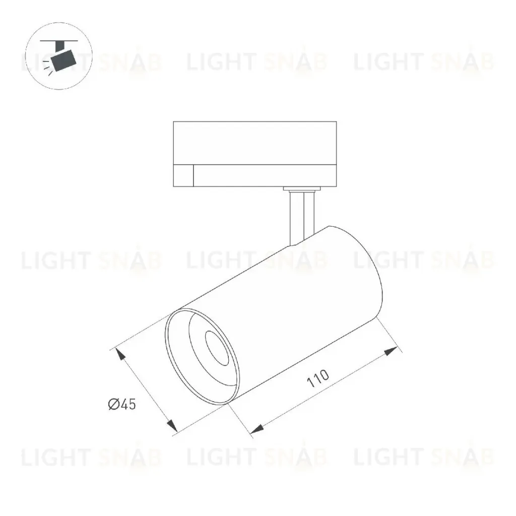 Трековый однофазный светильник Arlight LGD-SPOT-2TR-R45-7W Day4000 (BR, 24 deg, 230V) 042545 042545