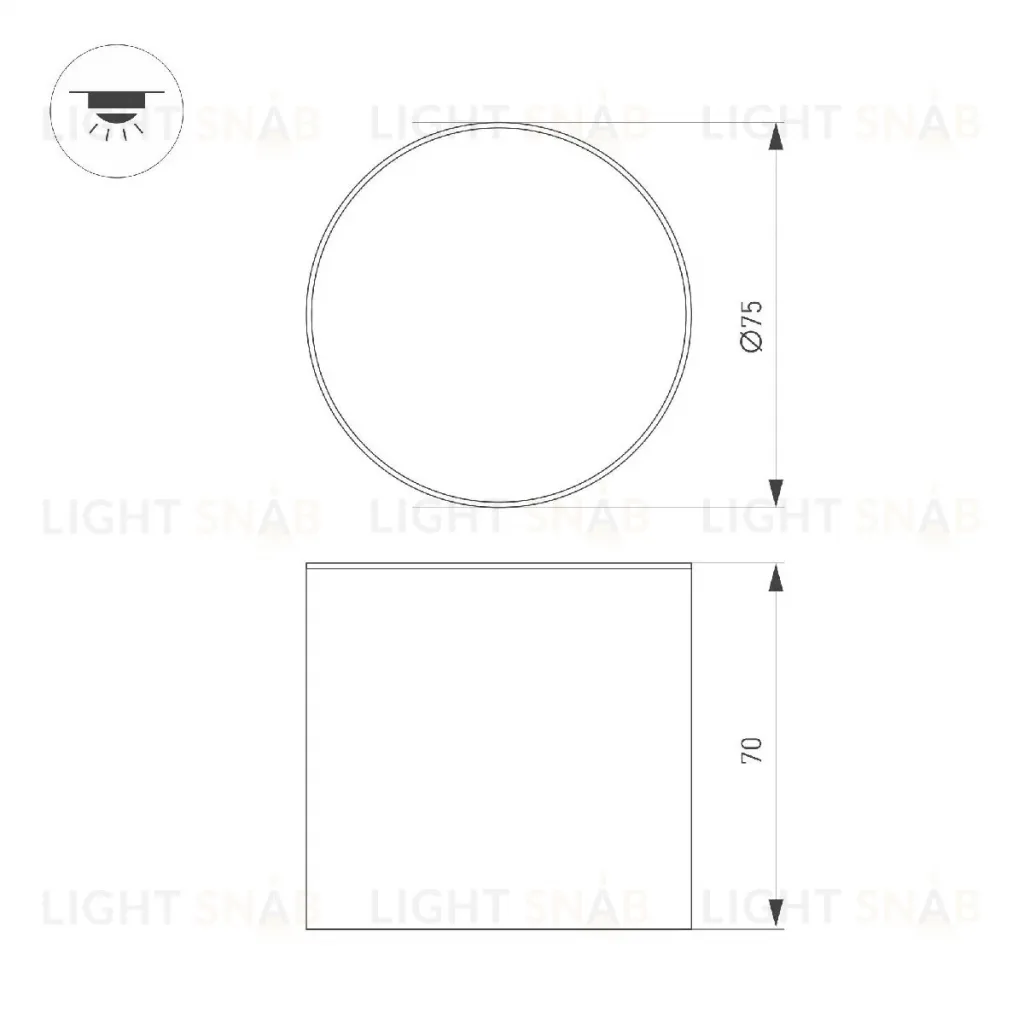 Накладной светильник Arlight SP-CYLINDO-R75-7W Warm3000 (WH, 110 deg, 230V) 043955 043955