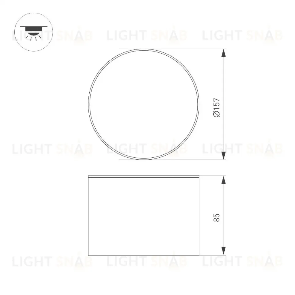Накладной светильник Arlight SP-CYLINDO-R160-18W Warm3000 (BK, 110 deg, 230V) 043964 043964