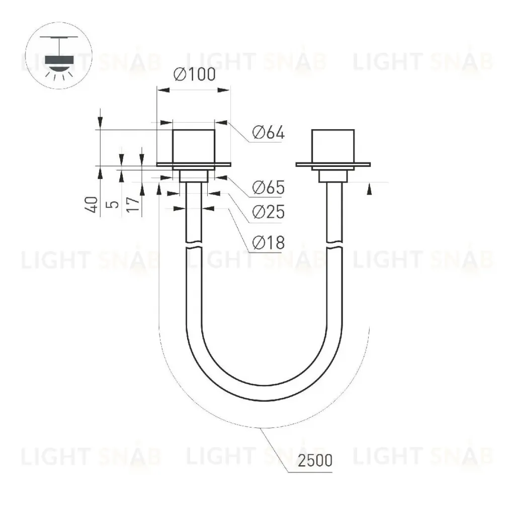 Подвесной светильник Arlight SP-TROPIC-BUILT-TRIMLESS-R18-L2500-36W Day4000 (BK, 360 deg, 230V) 043375 043375
