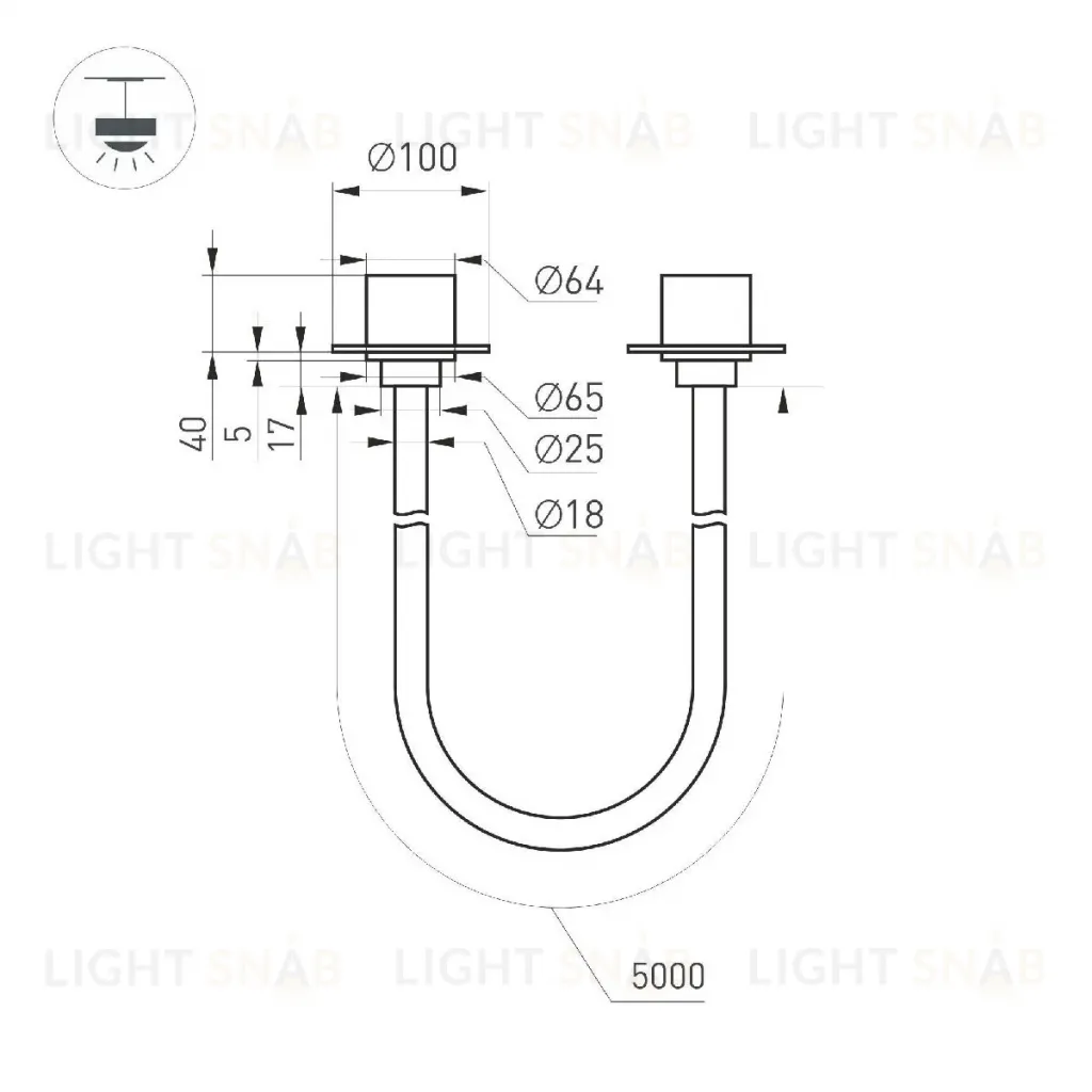 Подвесной светильник Arlight SP-TROPIC-BUILT-TRIMLESS-R18-L5000-58W Day4000 (BK, 360 deg, 230V) 043387 043387