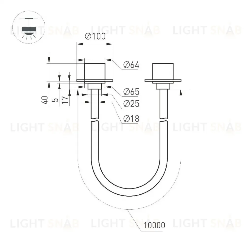 Подвесной светильник Arlight SP-TROPIC-BUILT-TRIMLESS-R18-L10000-110W Day4000 (BK, 360 deg, 230V) 043388 043388