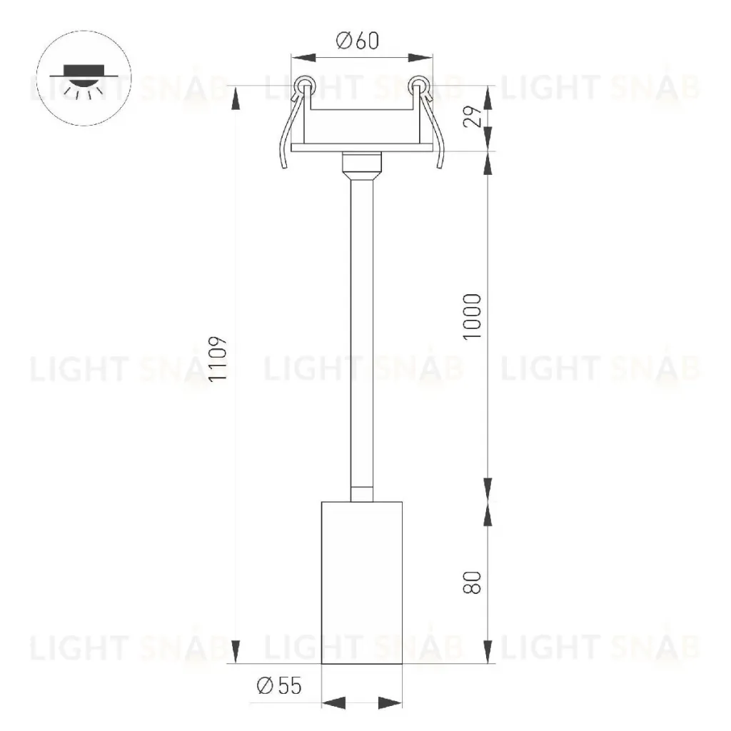 Встраиваемый спот Arlight LGD-PERISCOPE-R55-9W Day4000 (BK, 24 deg, 230V) 045194 045194