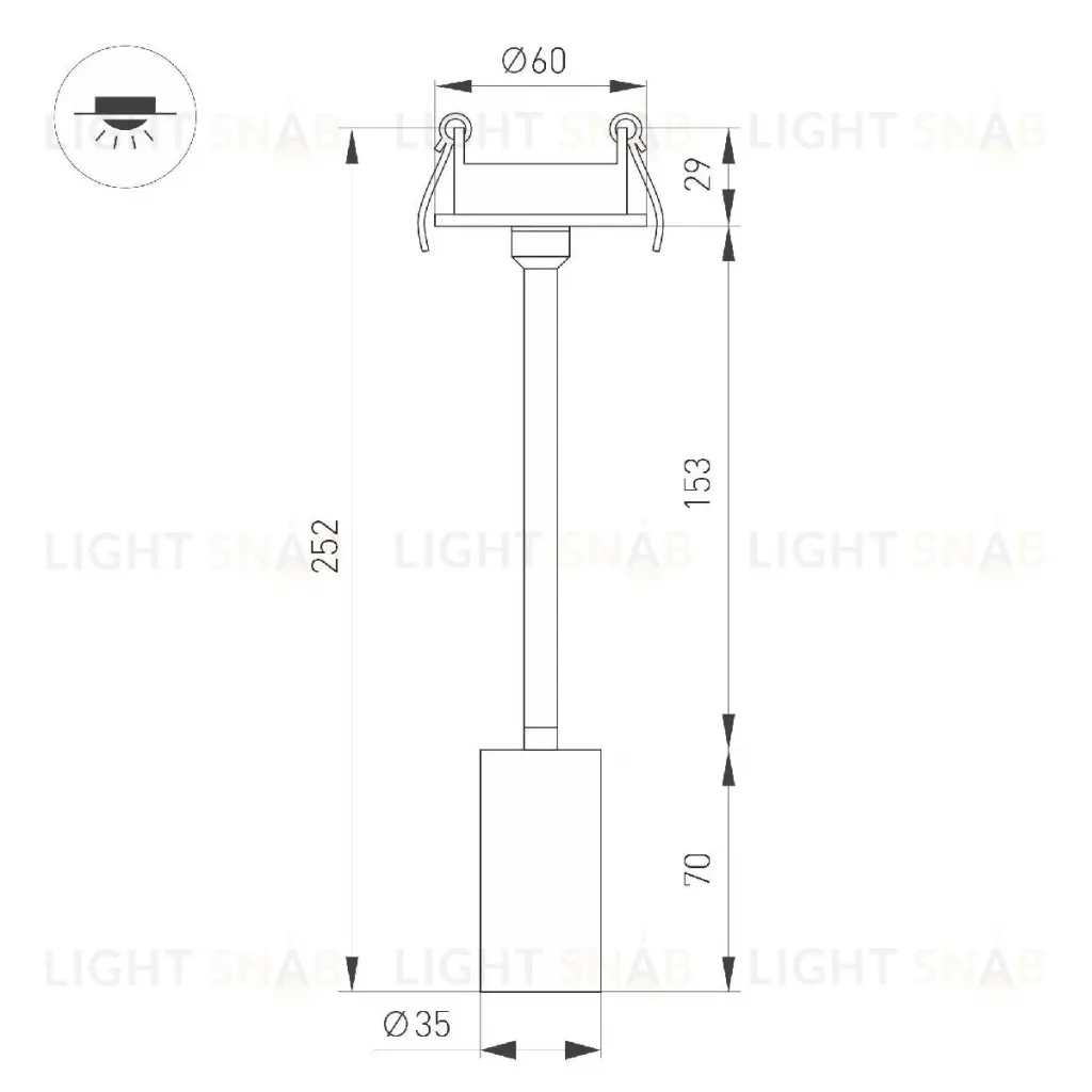 Встраиваемый спот Arlight LGD-PERISCOPE-R35-6W Warm3000 (WH, 24 deg, 230V) 045200 045200