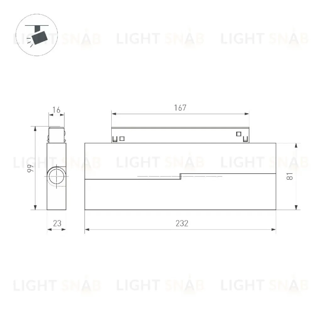 Трековый магнитный светильник Arlight MAG-ORIENT-DOTS-FOLD-S230-12W Warm3000 (BK, 30 deg, 48V, DALI) 041905 041905