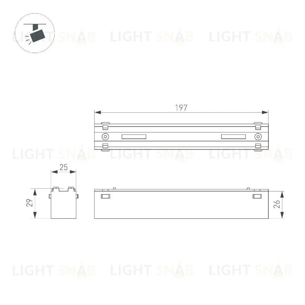 Трековый магнитный светильник Arlight MAG-VIBE-LASER-L197-12W Warm3000 (WH, 24 deg, 48V) 044423 044423