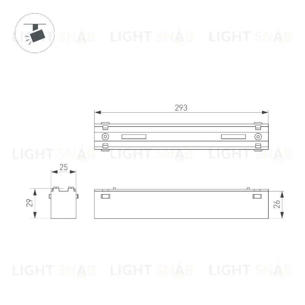 Трековый магнитный светильник Arlight MAG-VIBE-FLAT-L293-12W Warm3000 (BK, 100 deg, 48V) 044432 044432