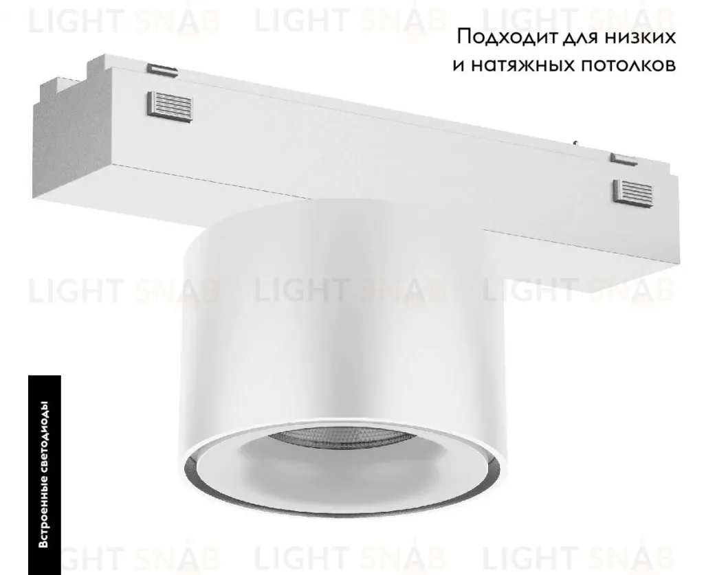 Трековый магнитный светильник Arlight MAG-VIBE-POINT-R75-10W Day4000 (WH, 24 deg, 48V) 044467 044467