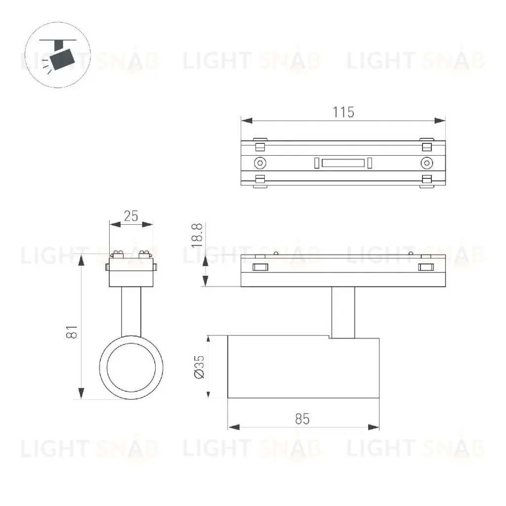 Трековый магнитный светильник Arlight MAG-VIBE-SPOT-R35-8W Day4000-MIX (WH, 24 deg, 48V, TUYA Zigbee) 045004 045004