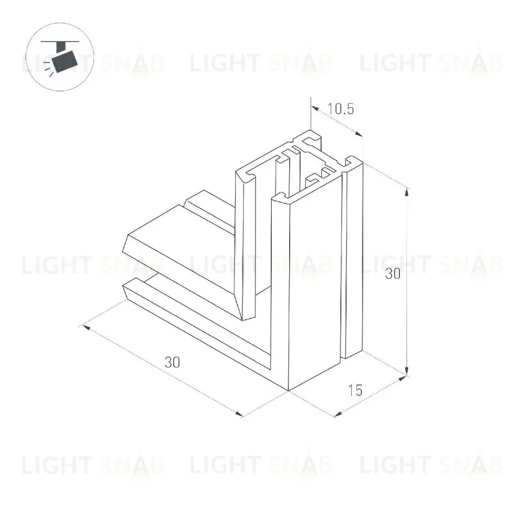 Коннектор угловой Arlight MAG-MICROCOSM-CON-L90 (BK) (Arlight, IP20) 044527 044527