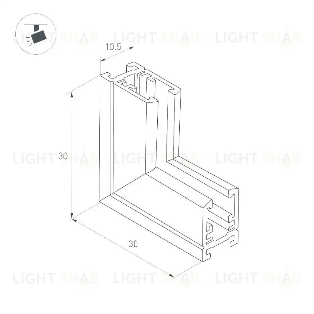 Коннектор угловой Arlight MAG-MICROCOSM-CON-L90-INT (BK, внутренний) 044529 044529