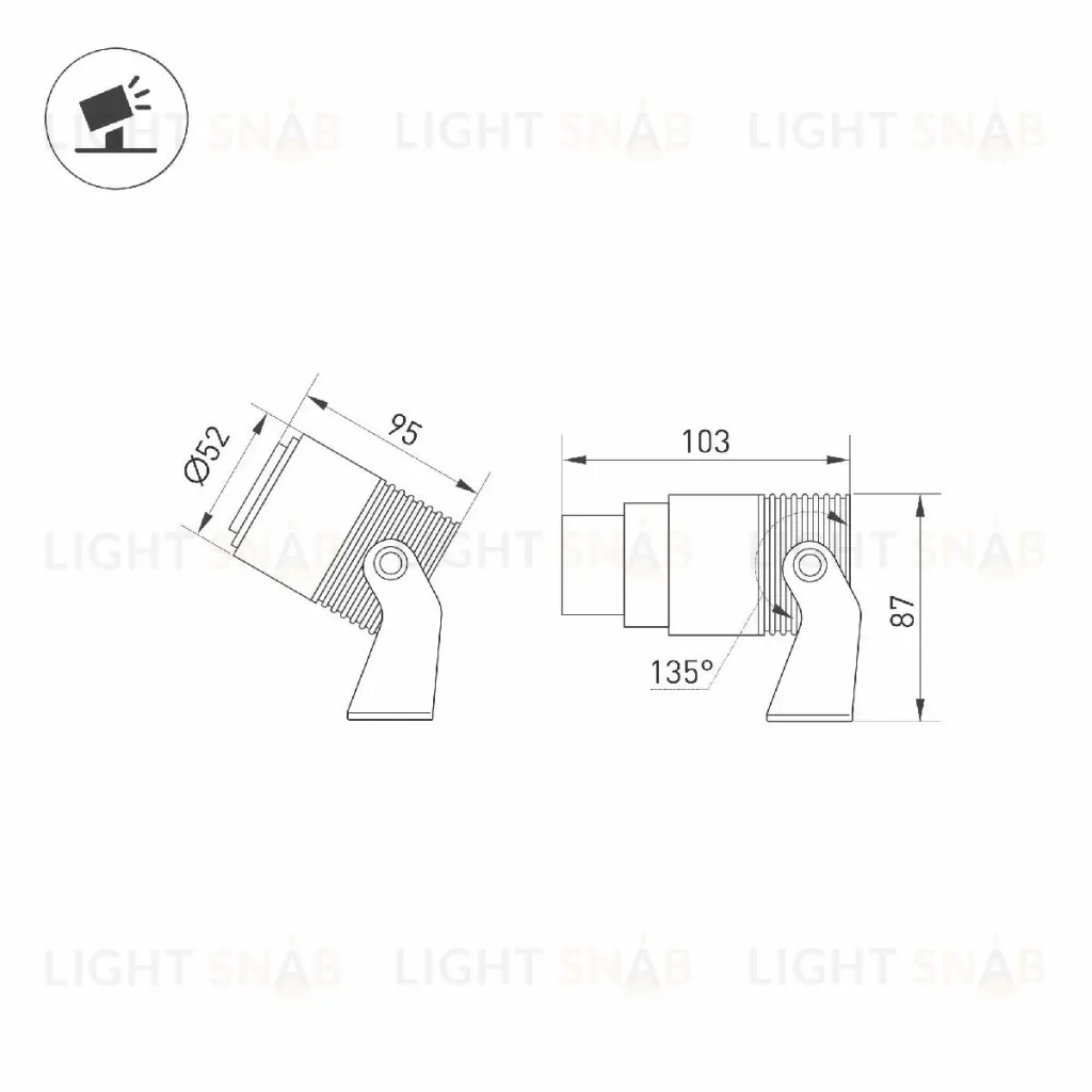 Прожектор Arlight ALT-RAY-ZOOM-R52-8W Warm3000 (WH, 10-40 deg, 230V) 042676 042676