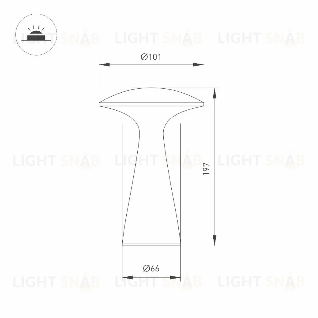 Уличная настольная лампа Arlight SP-COLLADA-TAB-1.5W Warm3000-MIX (RD, 123 deg) 044361 044361