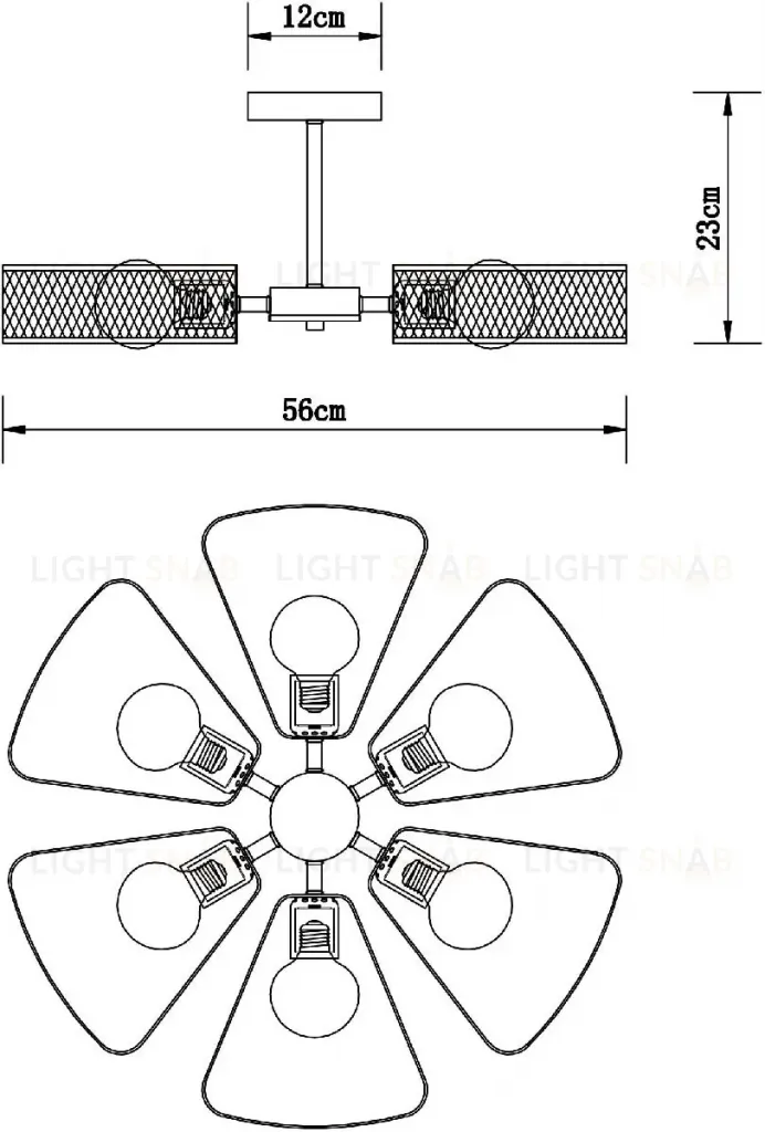 Люстра на штанге Arte Lamp Maasym A7044PL-6BK A7044PL-6BK