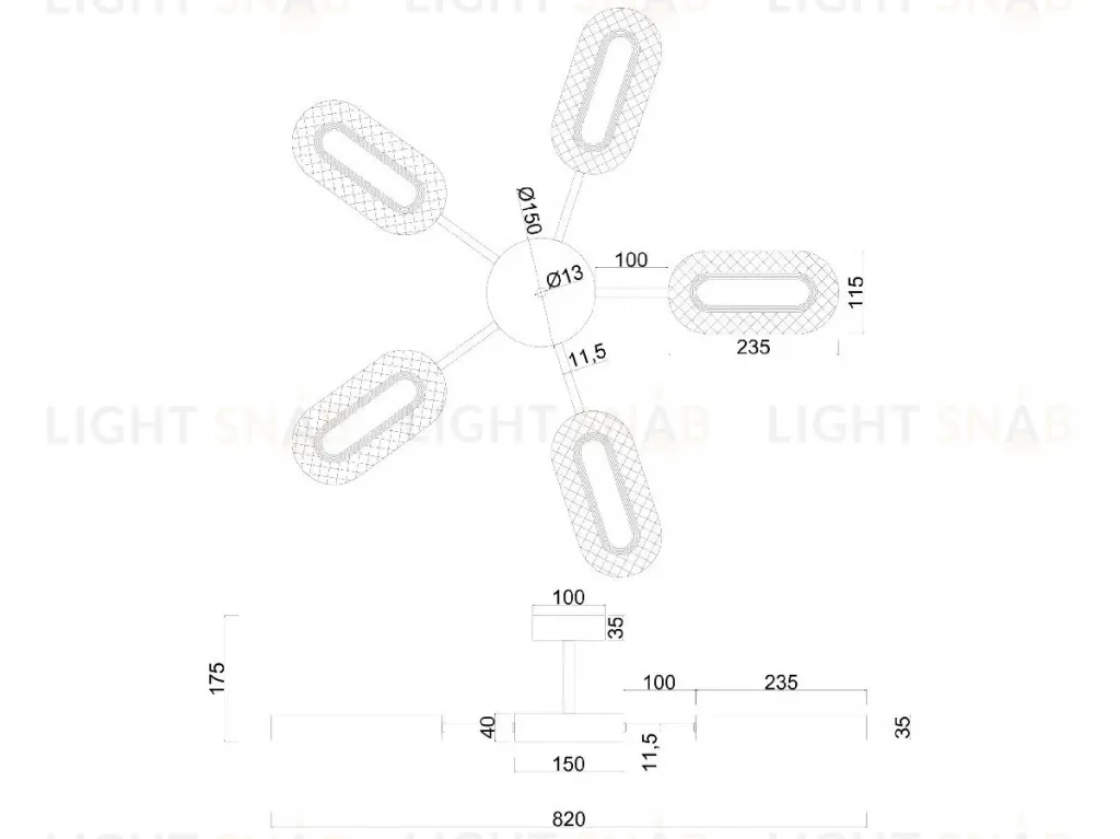 Потолочная люстра Arte Lamp Ovale A2489PL-5GO A2489PL-5GO
