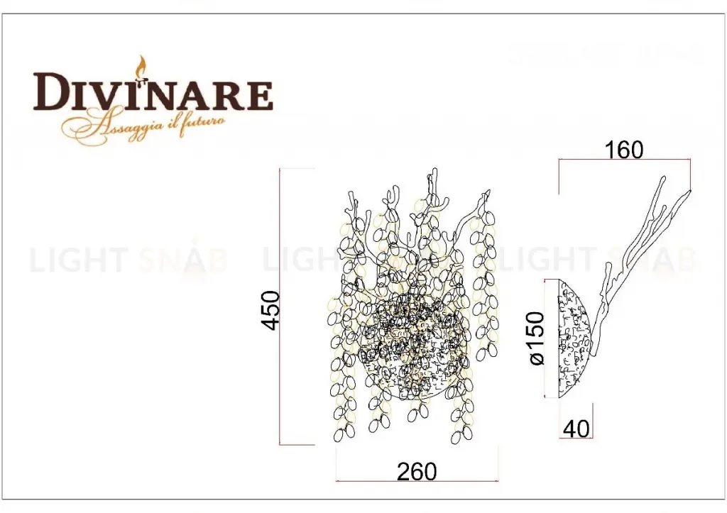 Настенный светильник Divinare Salice 3134/01 AP-2 3134/01 AP-2