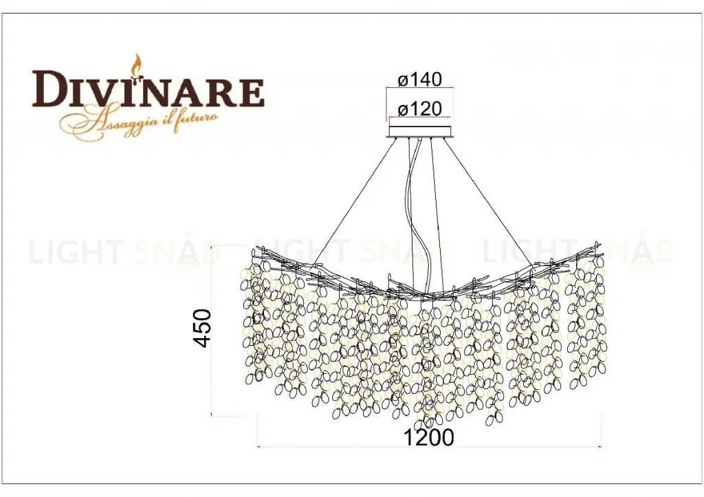 Подвесная люстра Divinare Salice 3134/01 SP-14 3134/01 SP-14