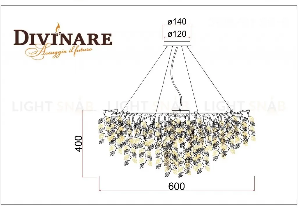 Подвесная люстра Divinare Salice 3136/01 SP-8 3136/01 SP-8