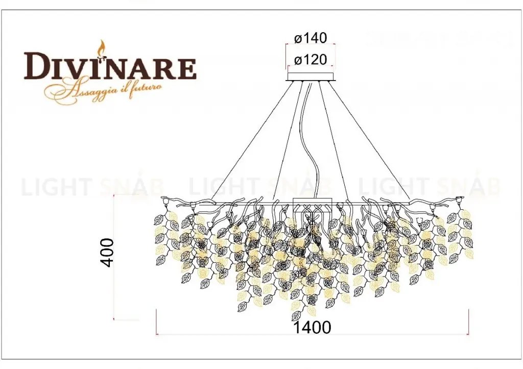 Подвесная люстра Divinare Salice 3136/01 SP-15 3136/01 SP-15