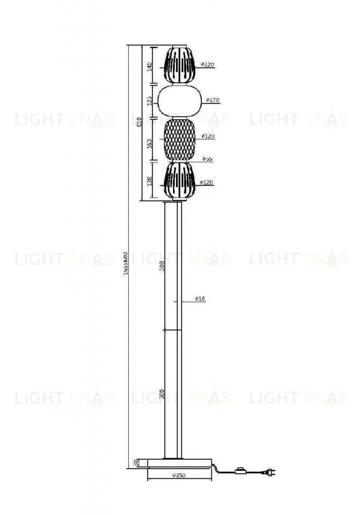 Торшер Maytoni Pattern MOD267FL-L32CH3K MOD267FL-L32CH3K