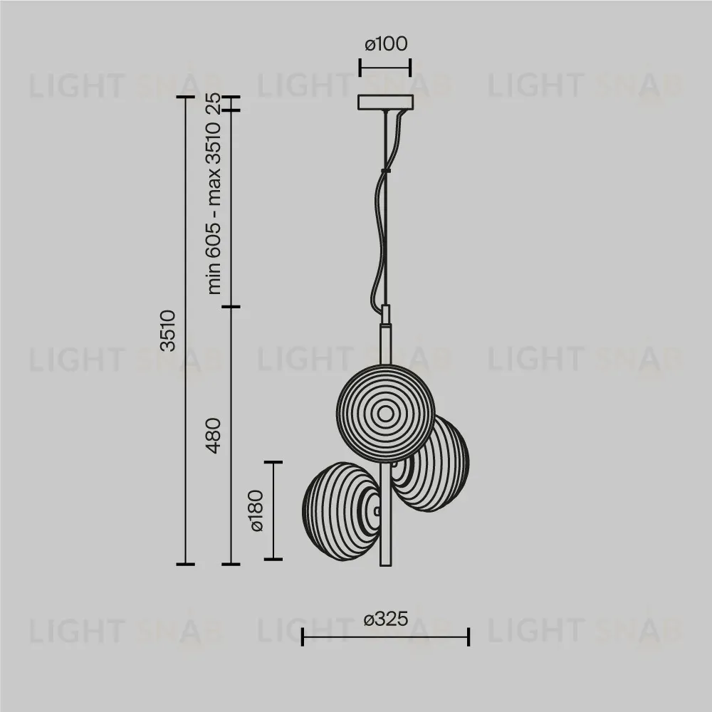 Подвесной светильник Maytoni Reels MOD268PL-03G MOD268PL-03G