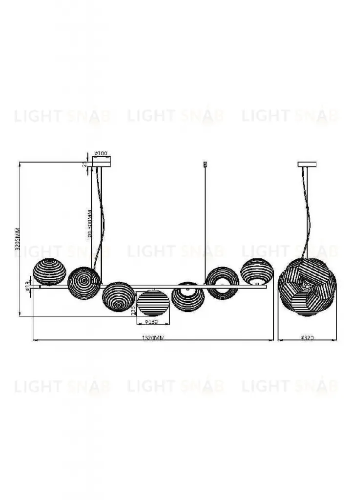 Подвесная люстра Maytoni Reels MOD268PL-07G MOD268PL-07G