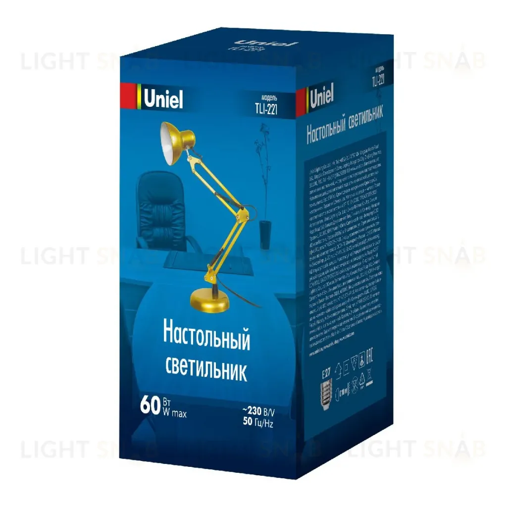 Настольная лампа Uniel TLI-221 GOLD E27 UL-00011103 TLI-221 GOLD E27
