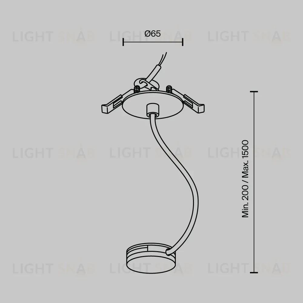 Коннектор питания встраиваемый Maytoni Pendant system Parity TRA130RWC-2B TRA130RWC-2B