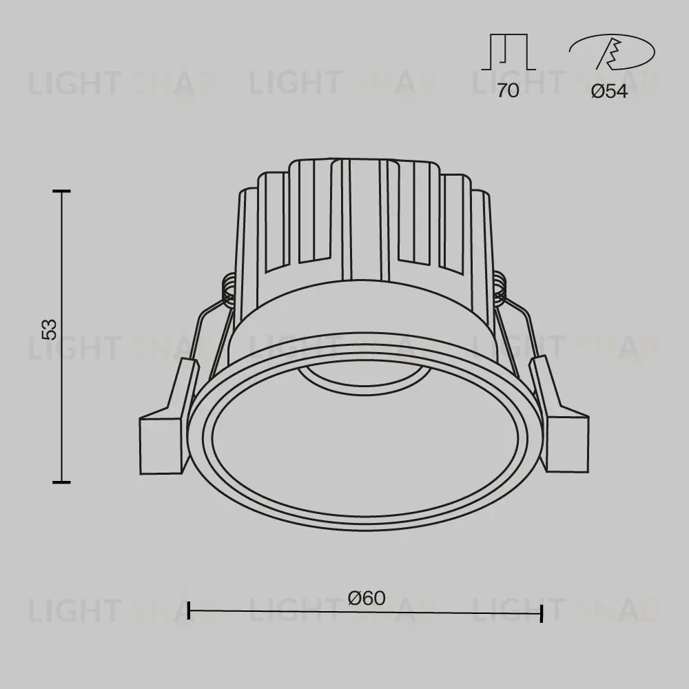 Встраиваемый светильник Maytoni Round DL058-7W3K-B DL058-7W3K-B