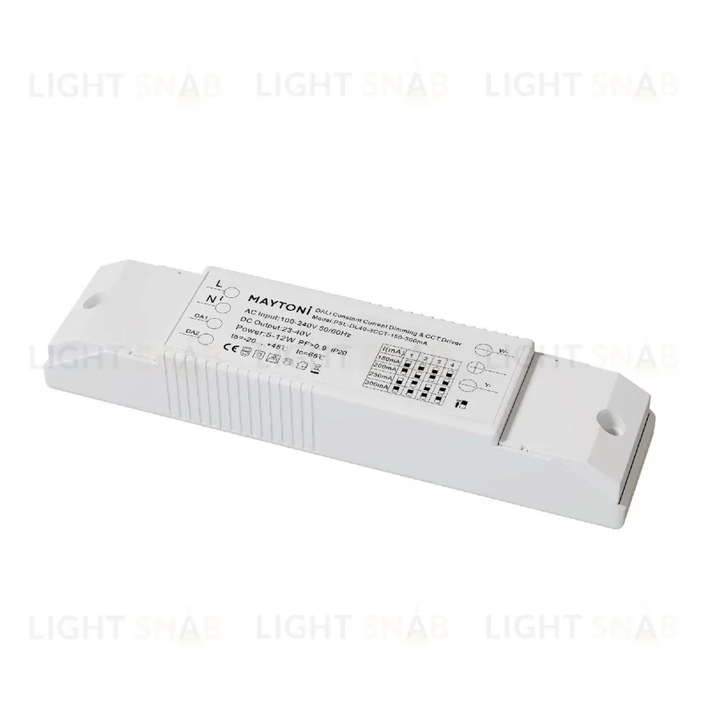 Блок питания Maytoni 5-12Вт DC23-40В IP20 Dali PSL-DL40-3CCT-150-300mA PSL-DL40-3CCT-150-300mA