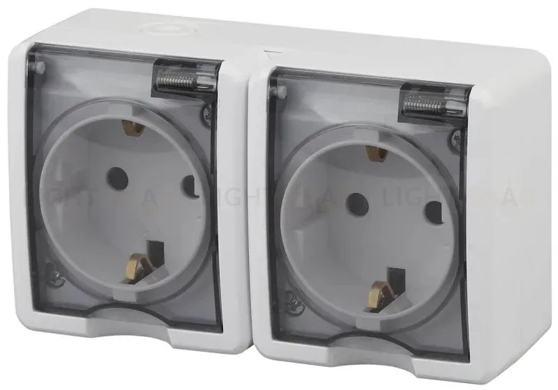 Розетка ЭРА Эксперт 2х2P+E IP54 16A 250V 11-2403-01 Б0020716 Б0020716